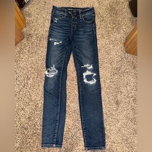 American eagle high rise button fly jegging